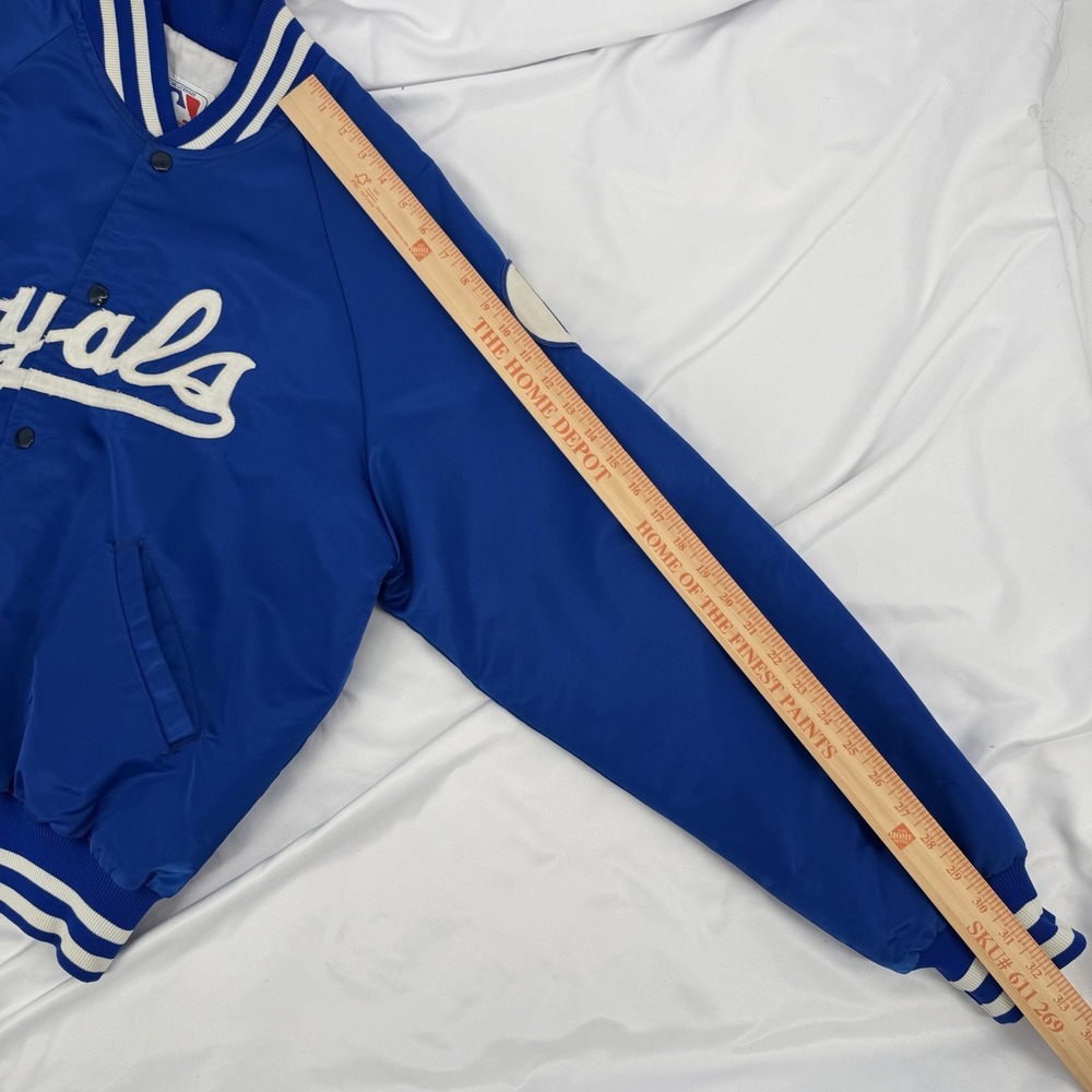 VTG Starter XL 80s 90s Kansas City Royals MLB Satin Bomber Jacket‎ W/Patch Rare - Picture 8 of 9